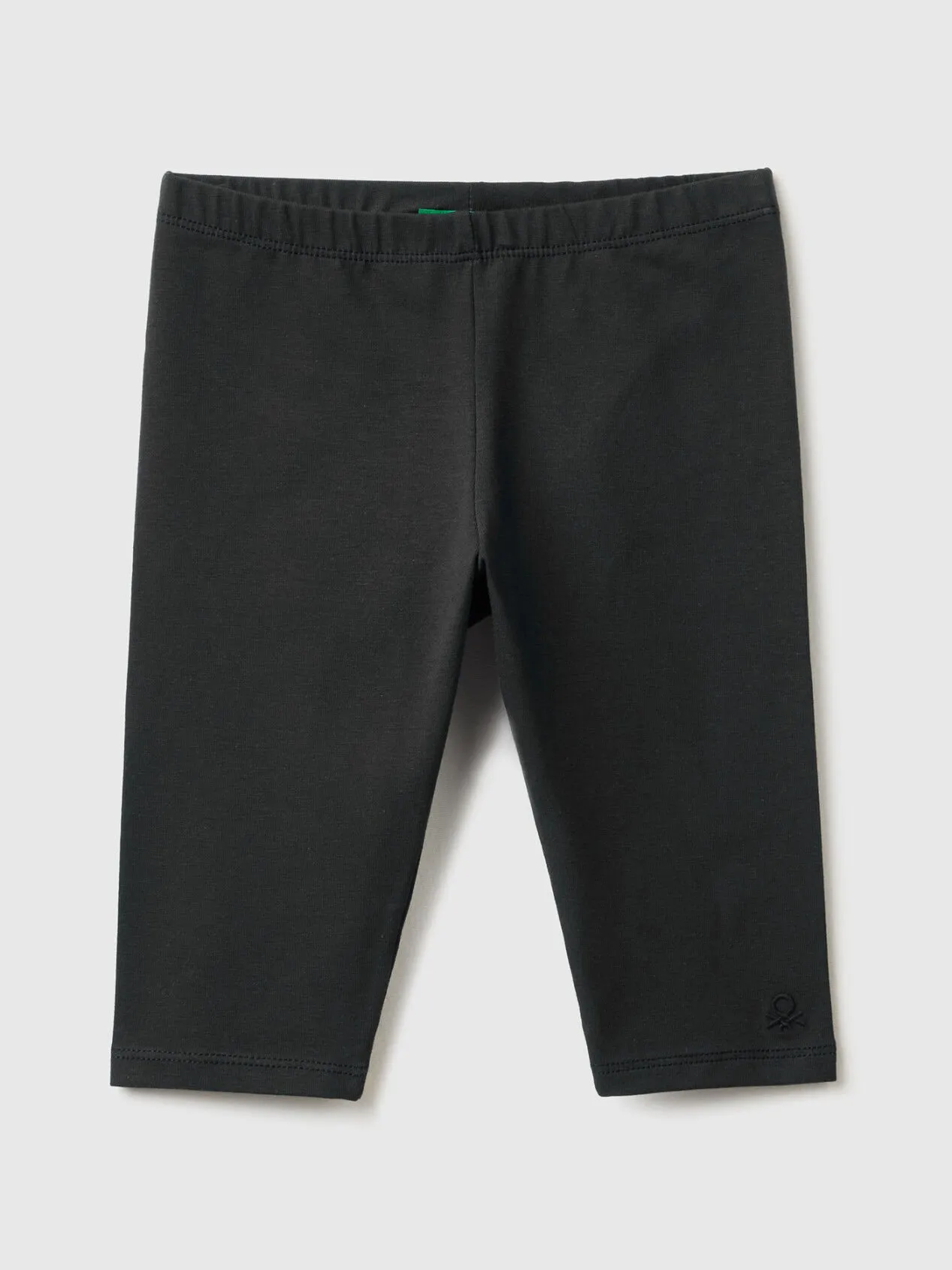 3/4 leggings in stretch cotton - Black | Benetton