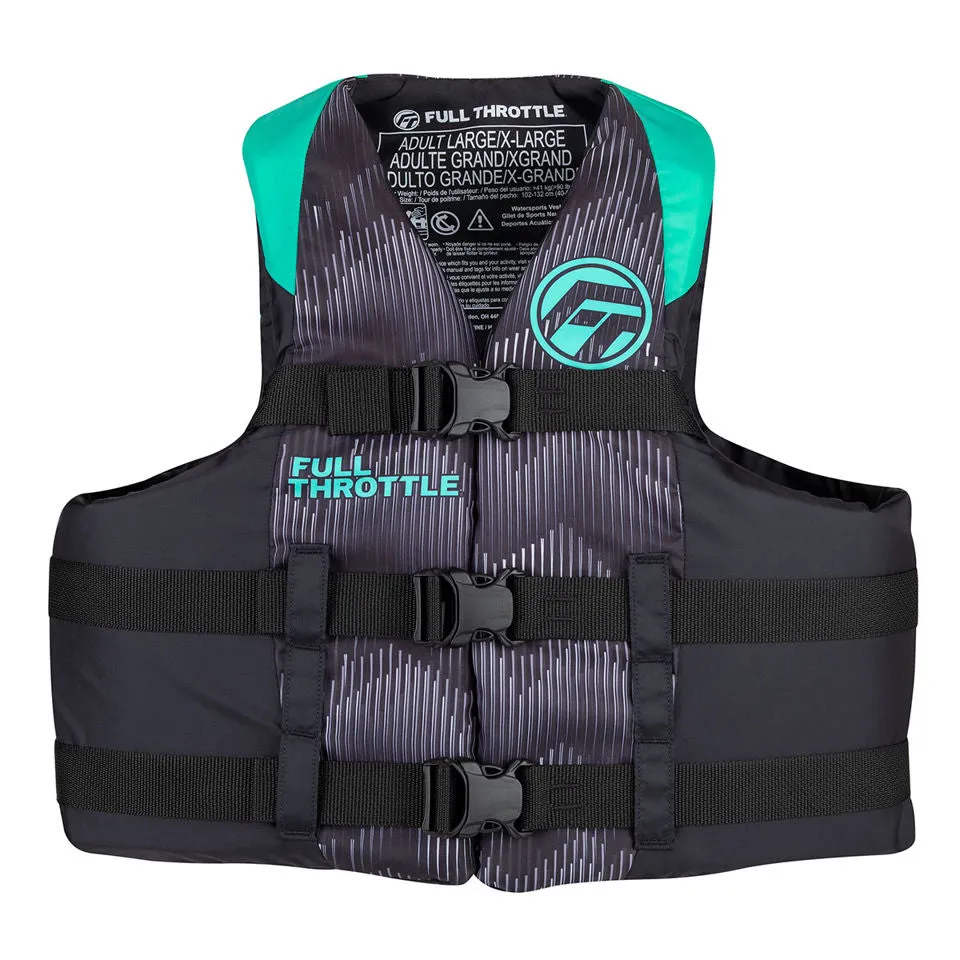 ADULT NYLON LIFE JACKET - AQUA S/M