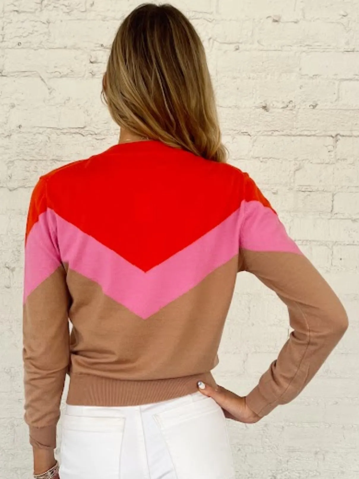 Aquilegia Colorblock Sweater in Pink