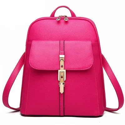 Backpack Women School Bags PU Leather Backpacks Korean style Schoolbags Travel Hiking Shoulder Bag Backbag