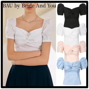 BAU by Bride And You  |Casual Style Short Sleeves Logo Shirts & Blouses