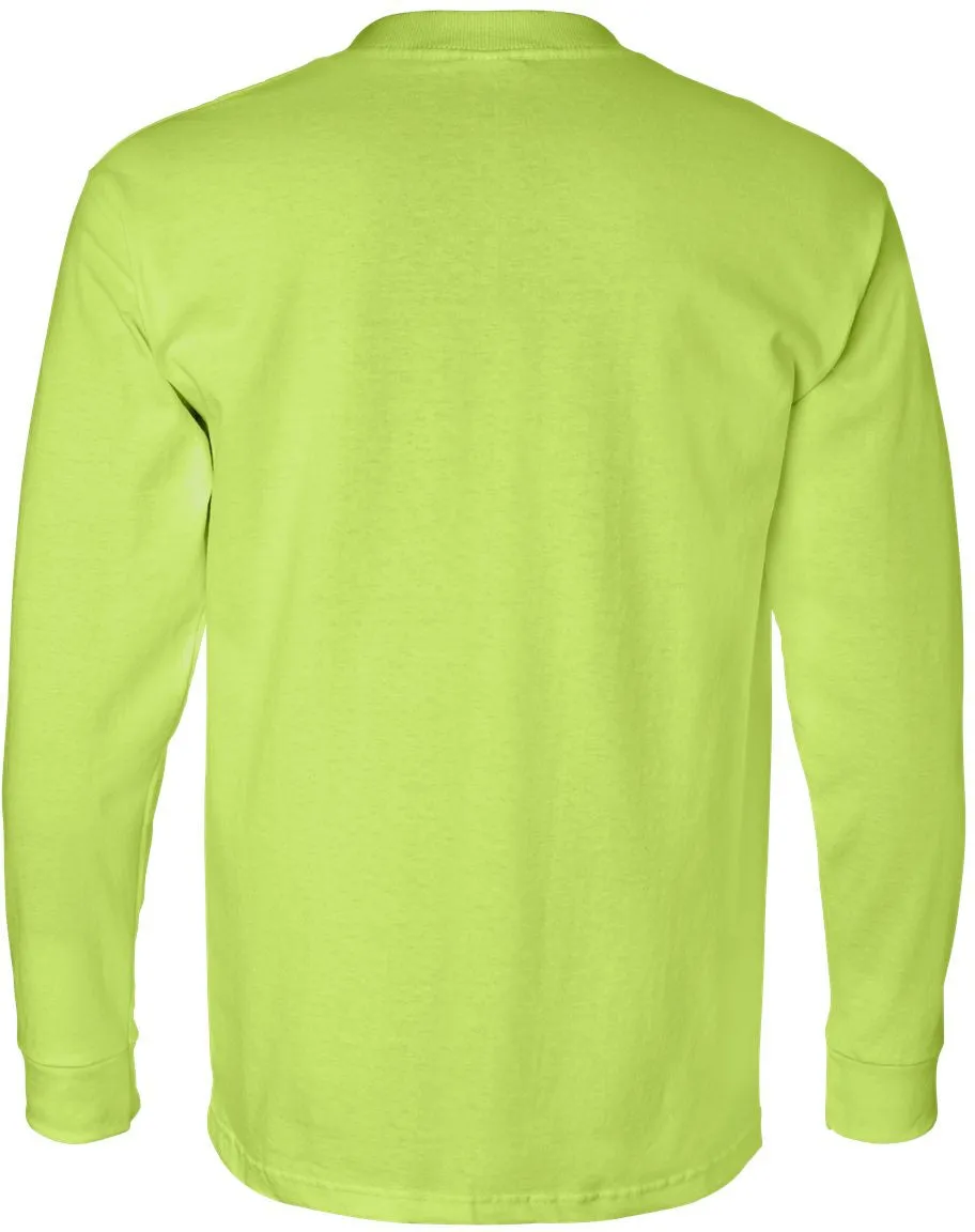 Bayside USA-Made Long Sleeve TShirt with a Pocket