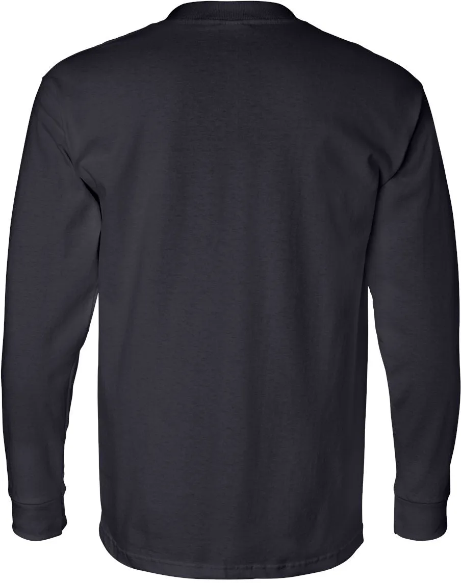 Bayside USA-Made Long Sleeve TShirt with a Pocket