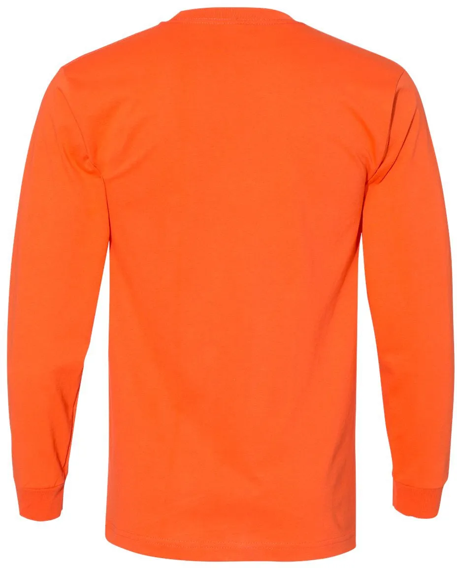 Bayside USA-Made Long Sleeve TShirt with a Pocket