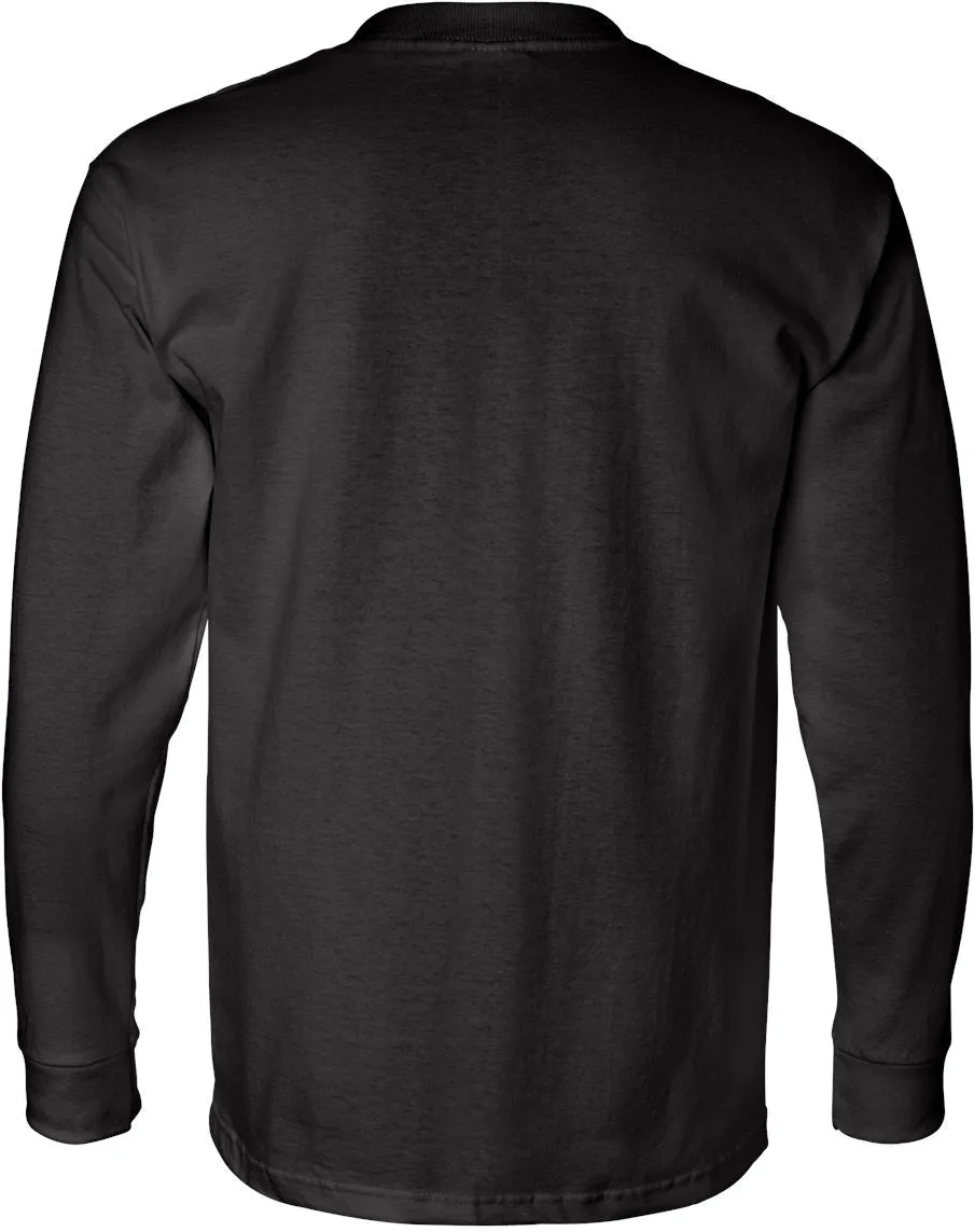 Bayside USA-Made Long Sleeve TShirt with a Pocket