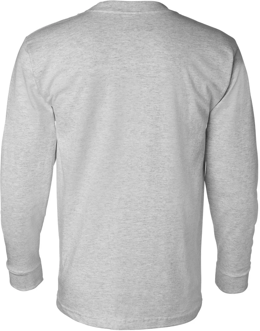 Bayside USA-Made Long Sleeve TShirt with a Pocket