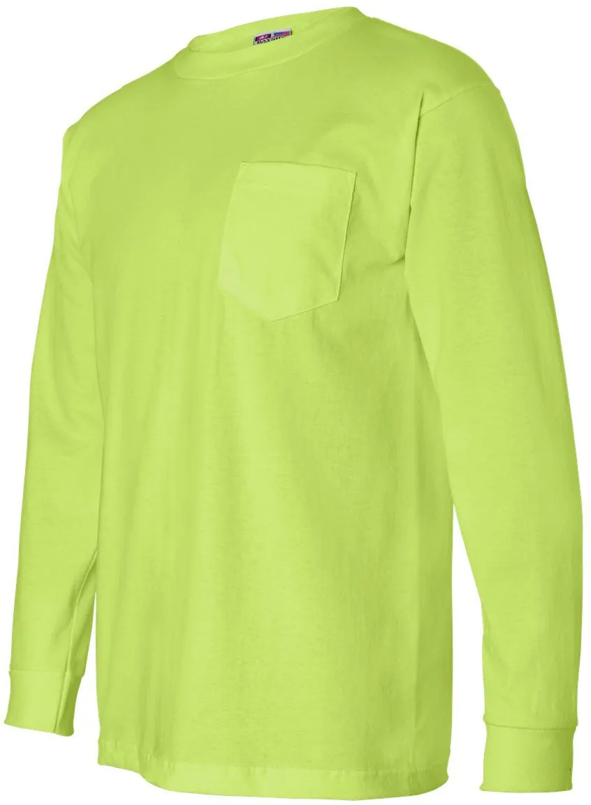 Bayside USA-Made Long Sleeve TShirt with a Pocket