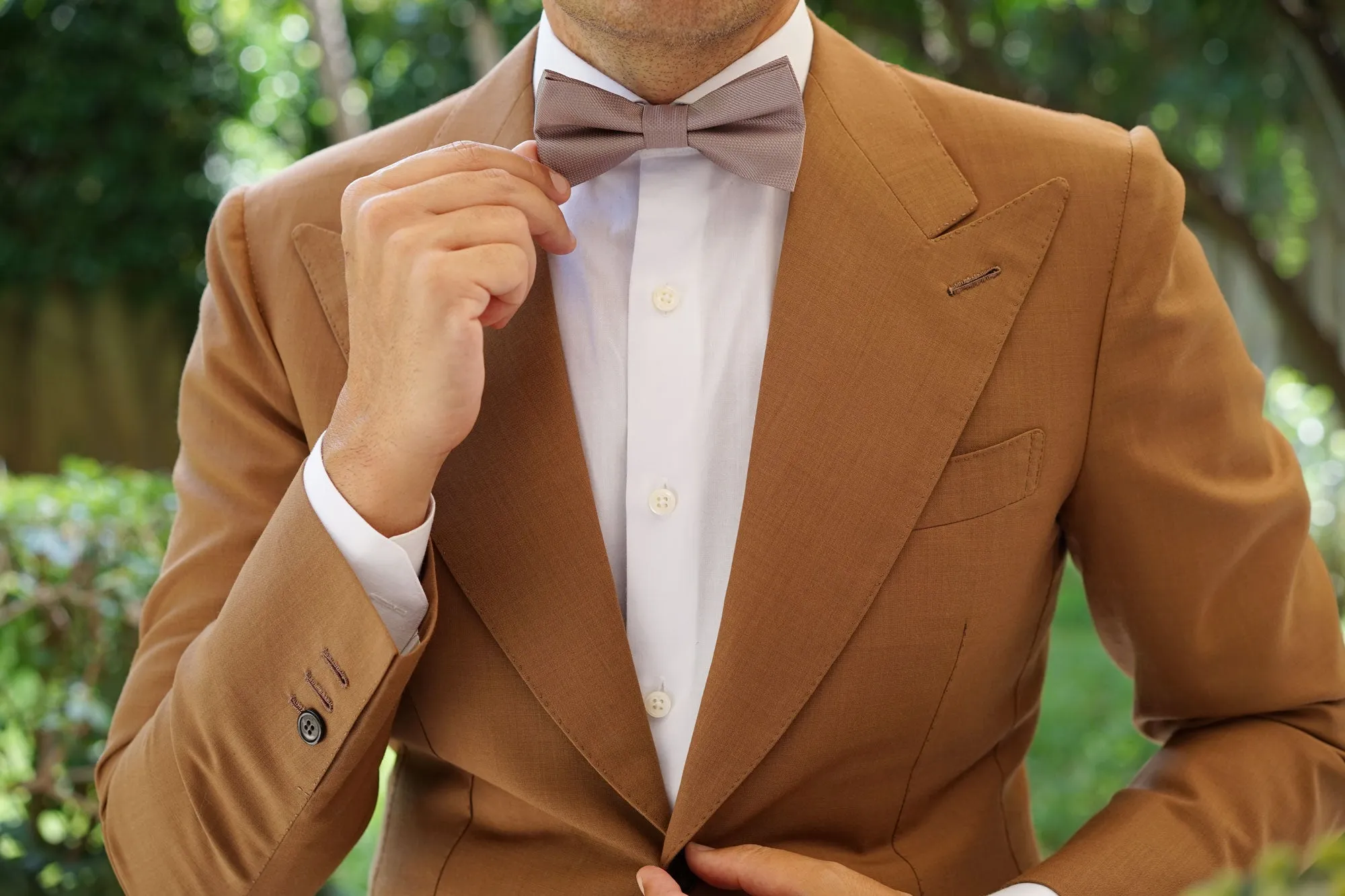 Biscotti Grey Weave Bow Tie