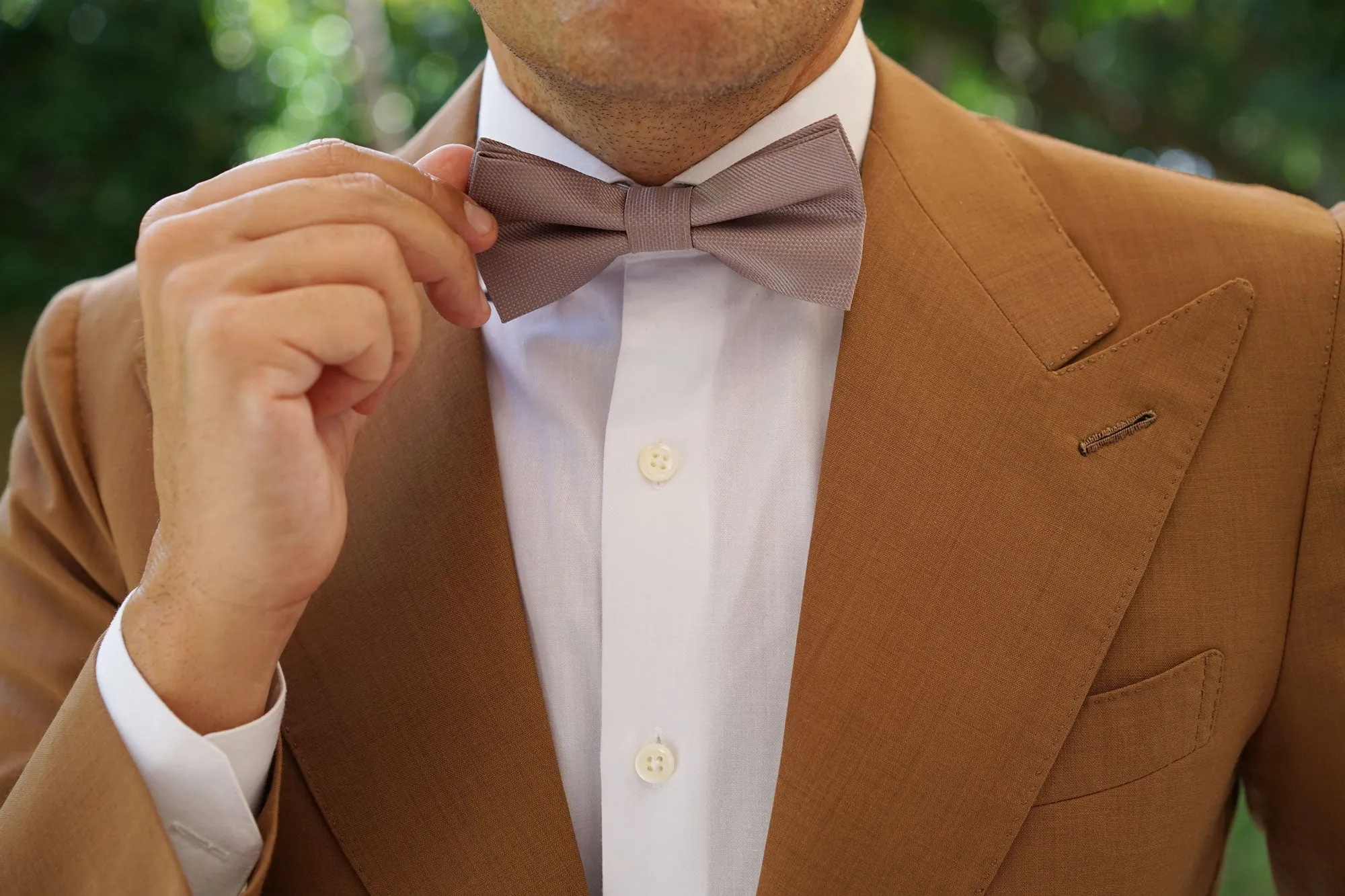 Biscotti Grey Weave Bow Tie