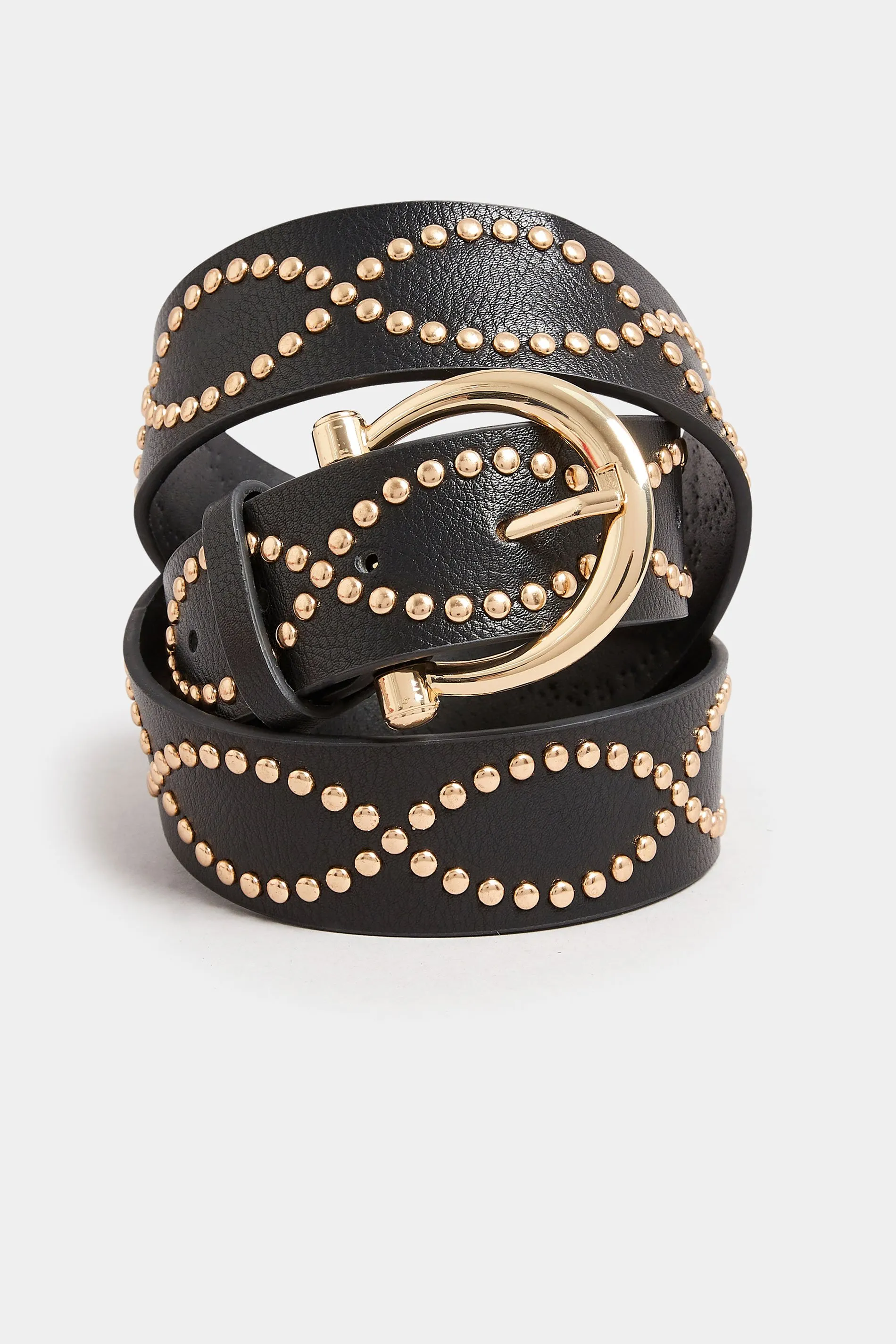 Black & Gold Twisted Stud Belt