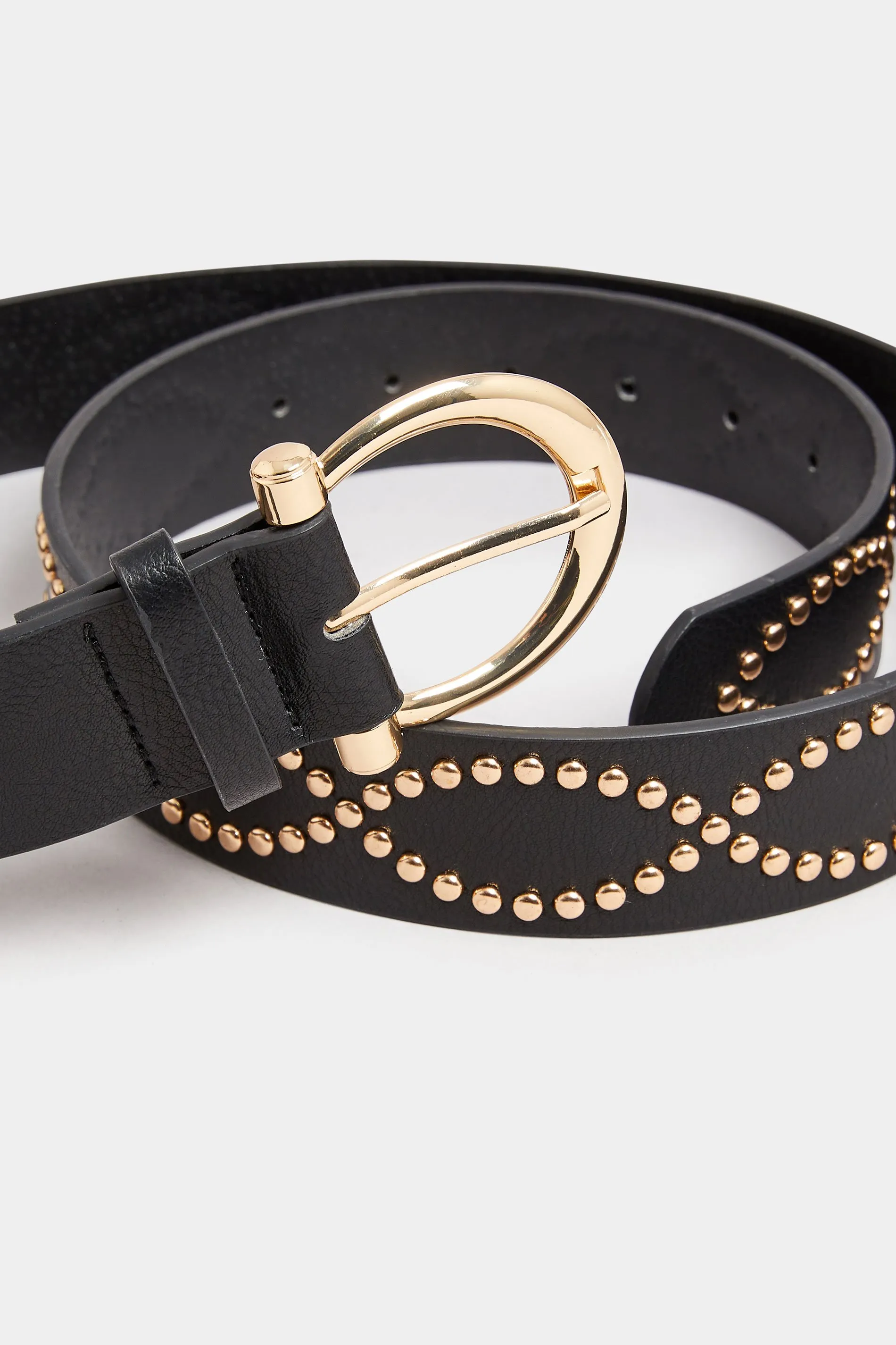 Black & Gold Twisted Stud Belt