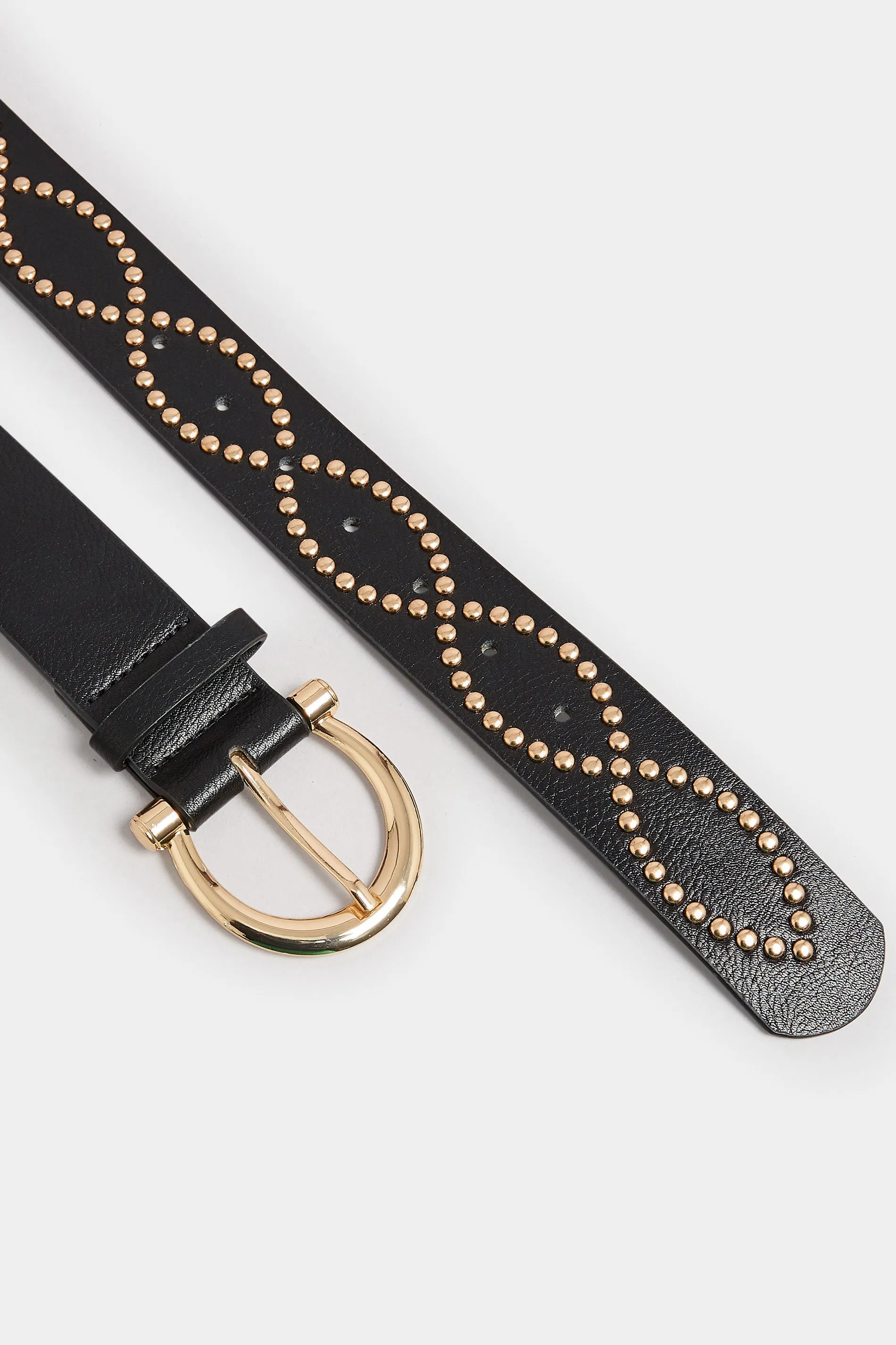 Black & Gold Twisted Stud Belt