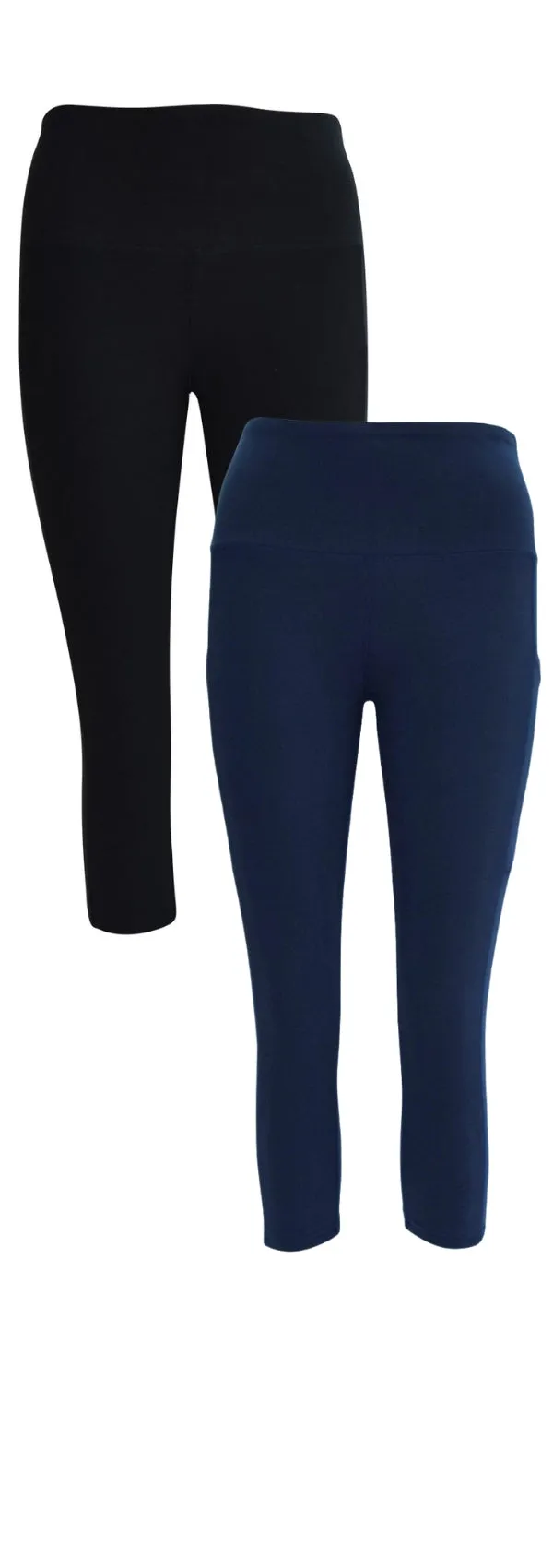 Black & Navy Leggings + Pockets