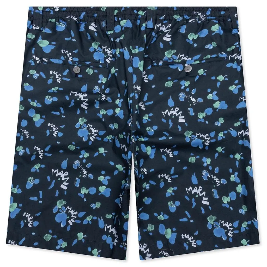 Blue Poplin Shorts - Ink