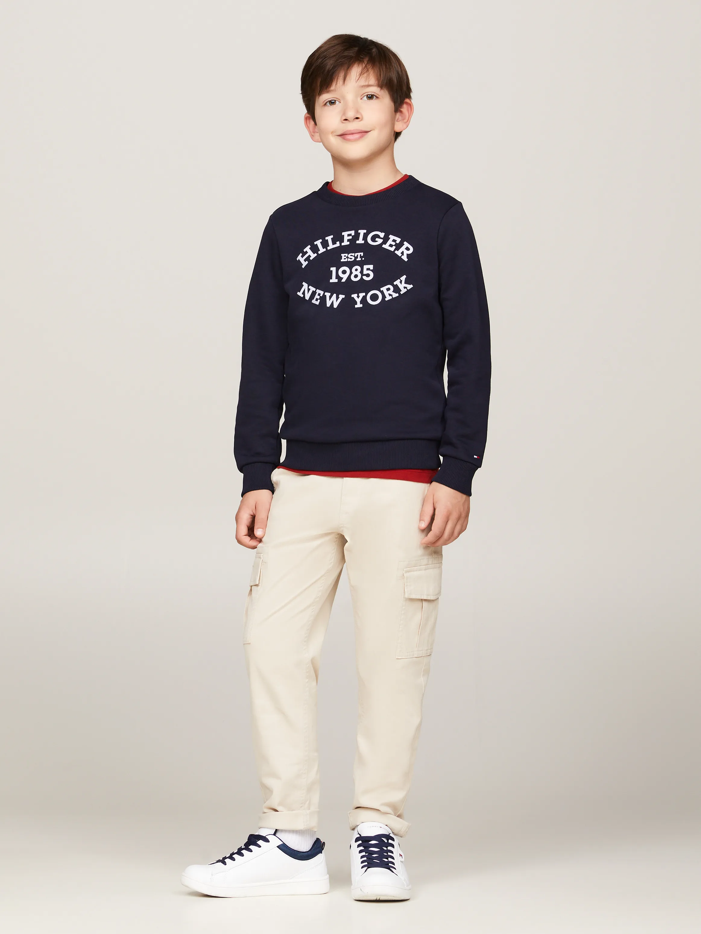 Boys 3-7 Hilfiger Monotype Flock Logo Sweatshirt | Sweatshirts & Hoodies | Tommy Hilfiger