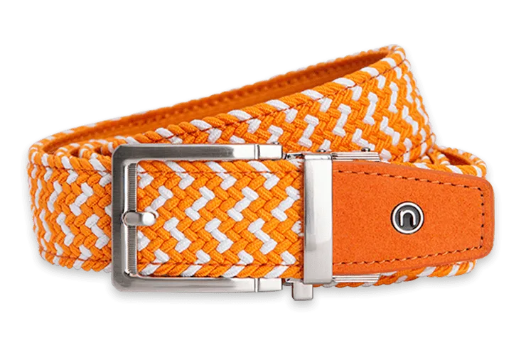 Braided Orange & White, a 3/8 Strap, Golf Belt