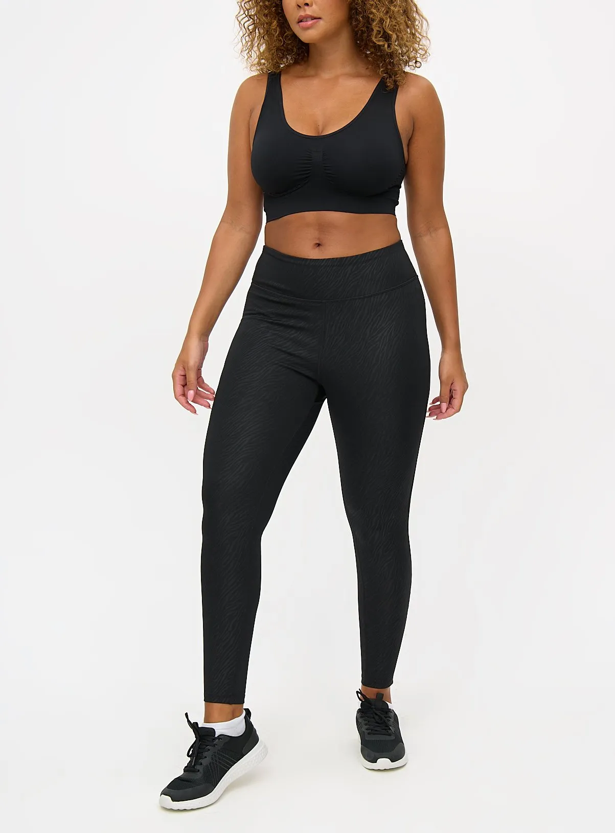 Buy Active Black Embossed Zebra Print Leggings  S | Sports leggings | Tu