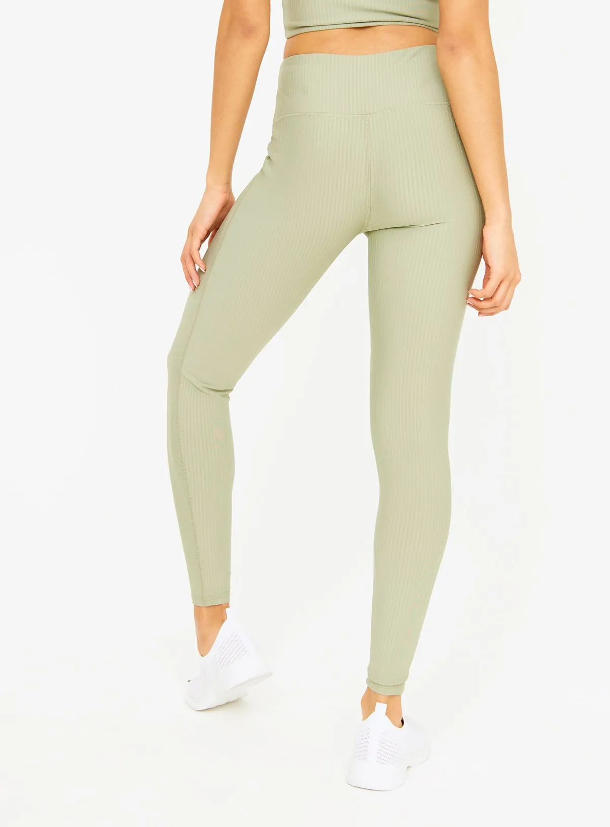 Buy Active Sage Green Ribbed Ottoman Leggings XXL | Sports leggings | Tu