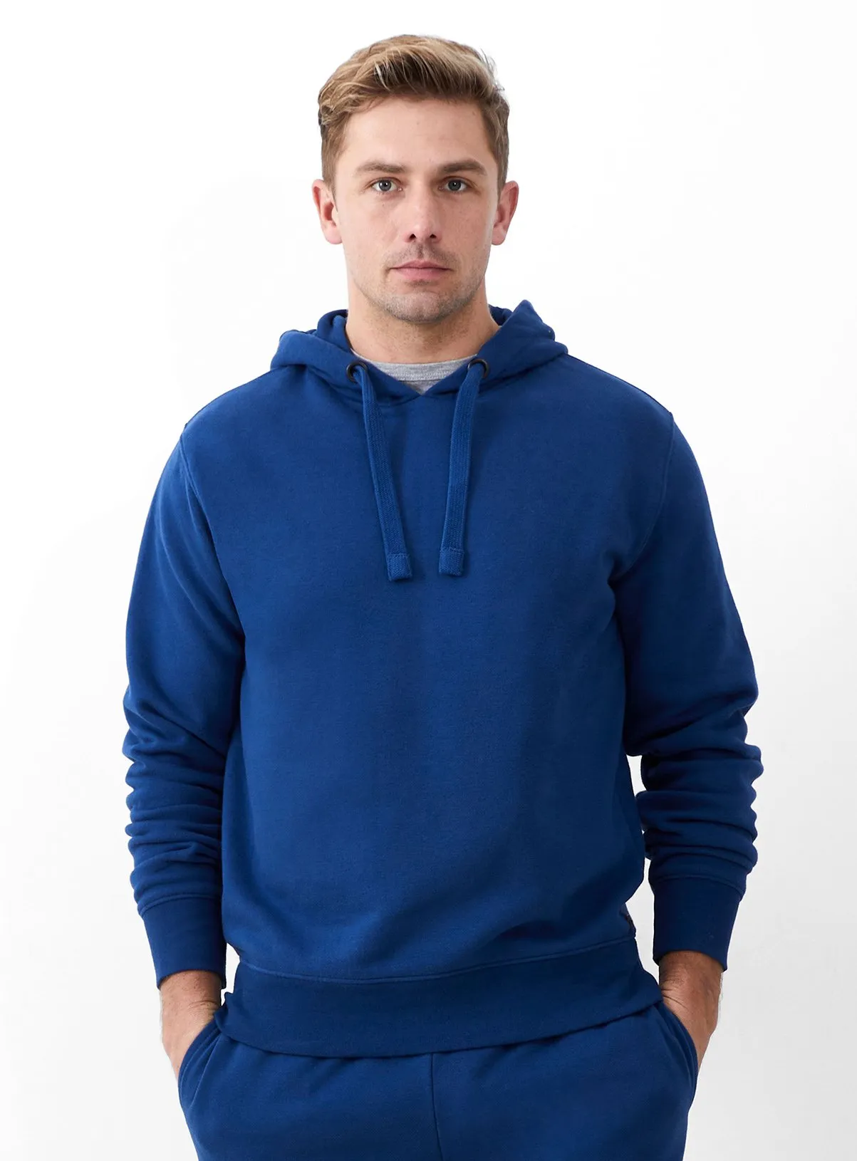 Buy FRENCH CONNECTION Overhead Logo Sweat Hoodie Blue XXL | Sweatshirts and hoodies | Tu