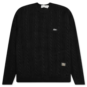 Cableknit Crewneck - Anthracite Black