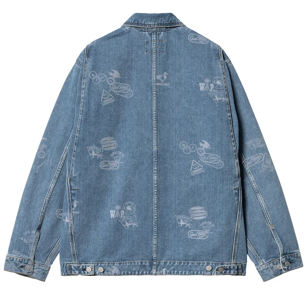 CARHARTT WIP STAMP JACKET STAMP PRINT // BLUE BLEACHED