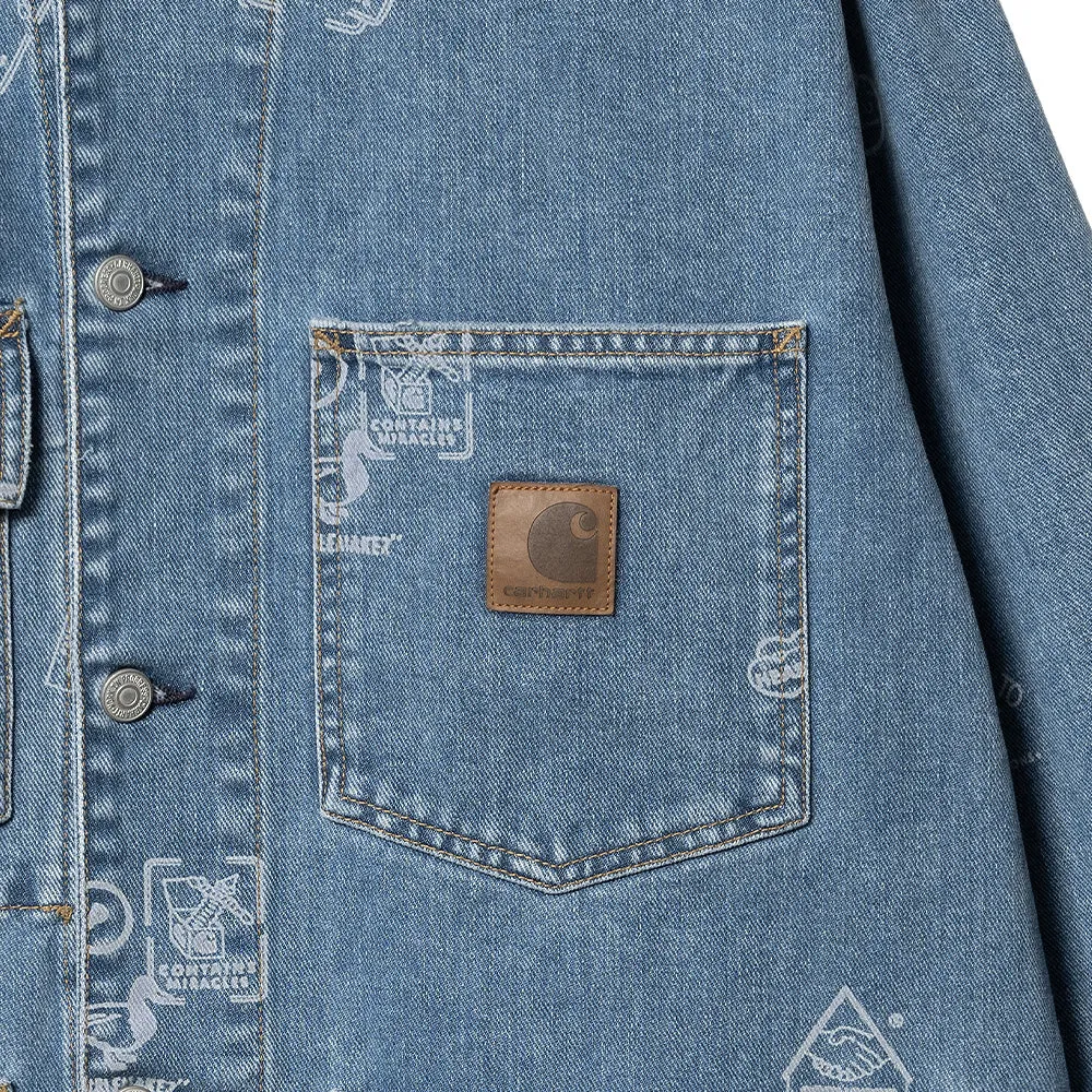 CARHARTT WIP STAMP JACKET STAMP PRINT // BLUE BLEACHED