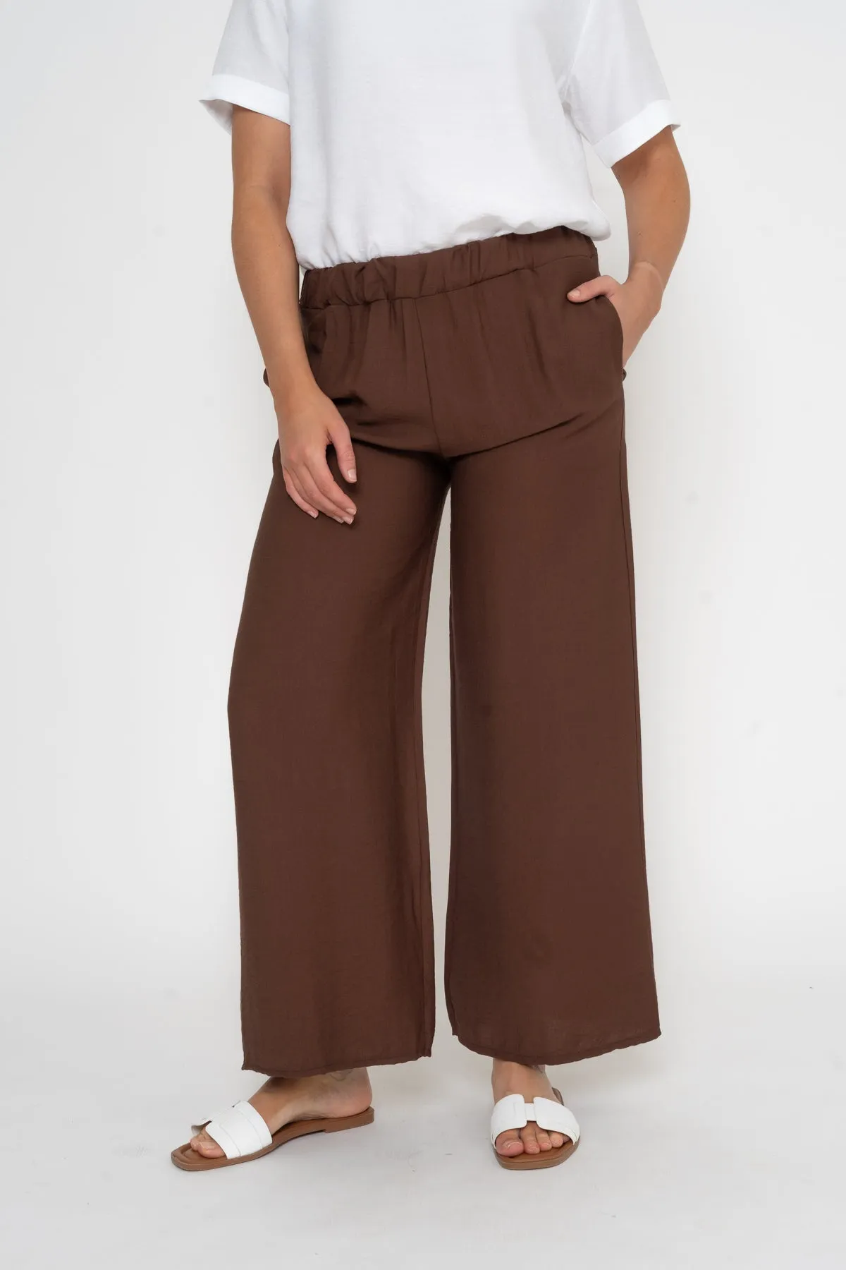 Casual Full Length Pant in Brown