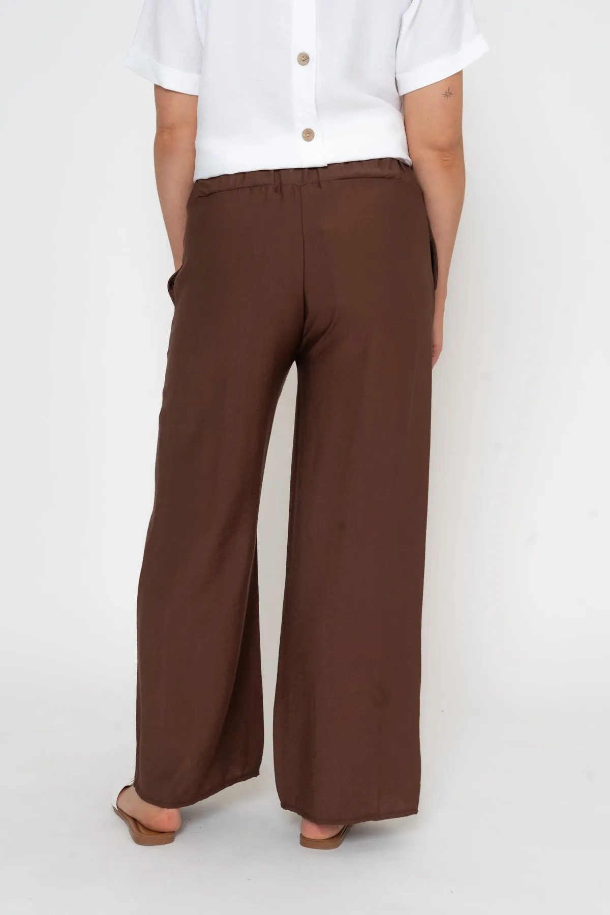 Casual Full Length Pant in Brown