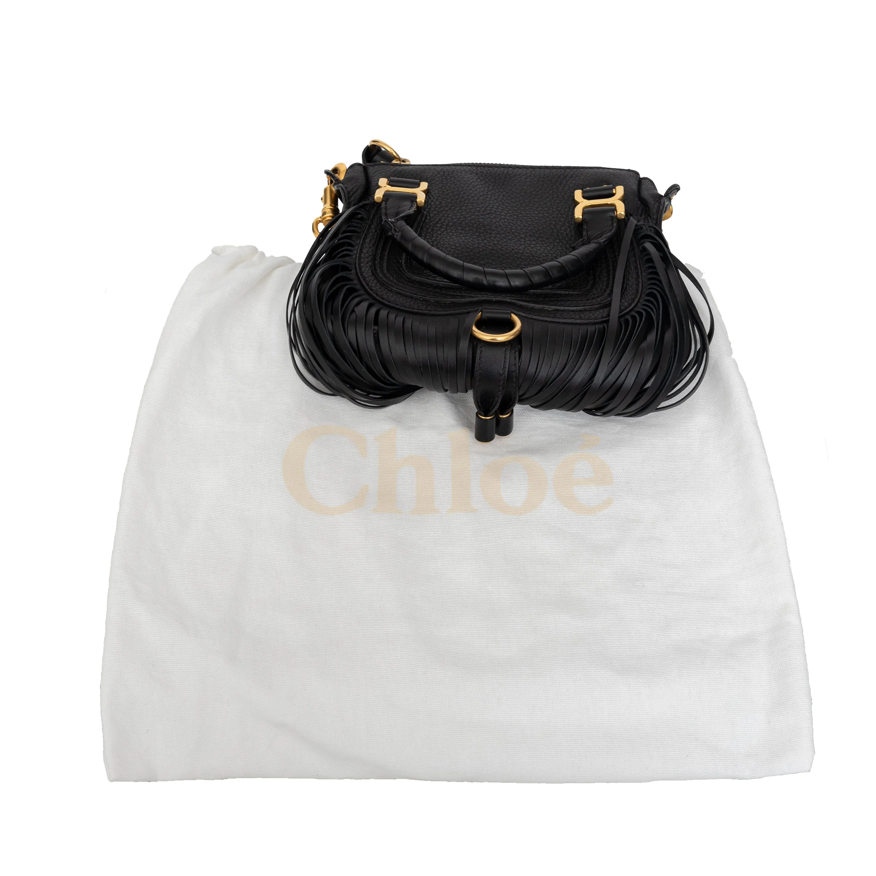 Chloe Mini Marcie Fringe Leather Crossbody Bag - '10s