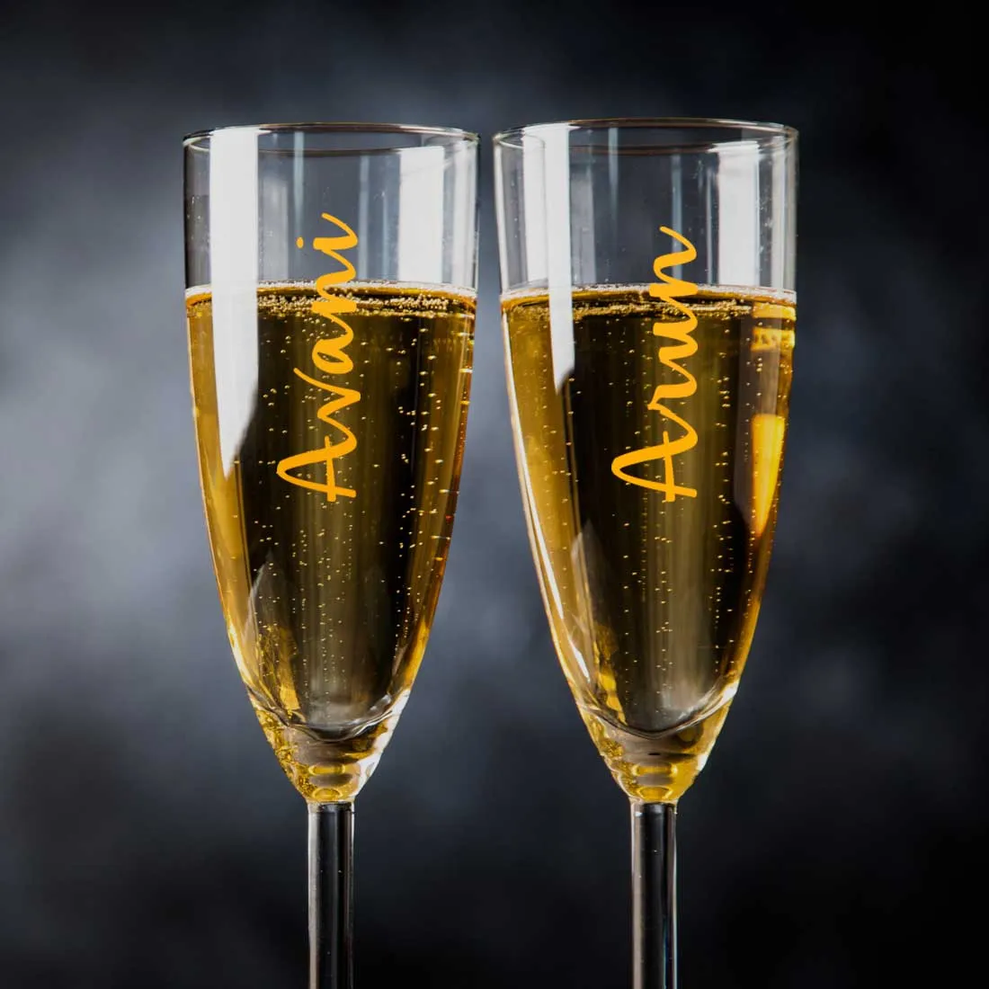 Customized Champagne Glasses With Name Wedding Anniversary Gift - Add Names