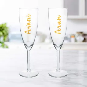 Customized Champagne Glasses With Name Wedding Anniversary Gift - Add Names