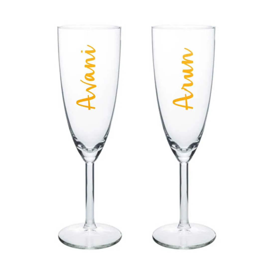 Customized Champagne Glasses With Name Wedding Anniversary Gift - Add Names