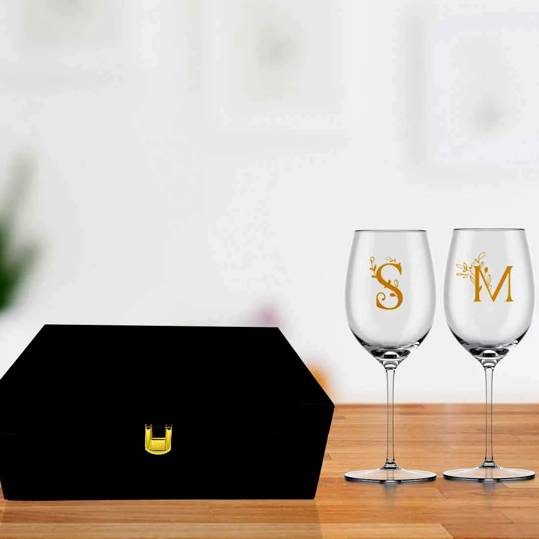 Customized Wine Glasses for Couples Anniversary Gift Ideas for Couples - Monogram