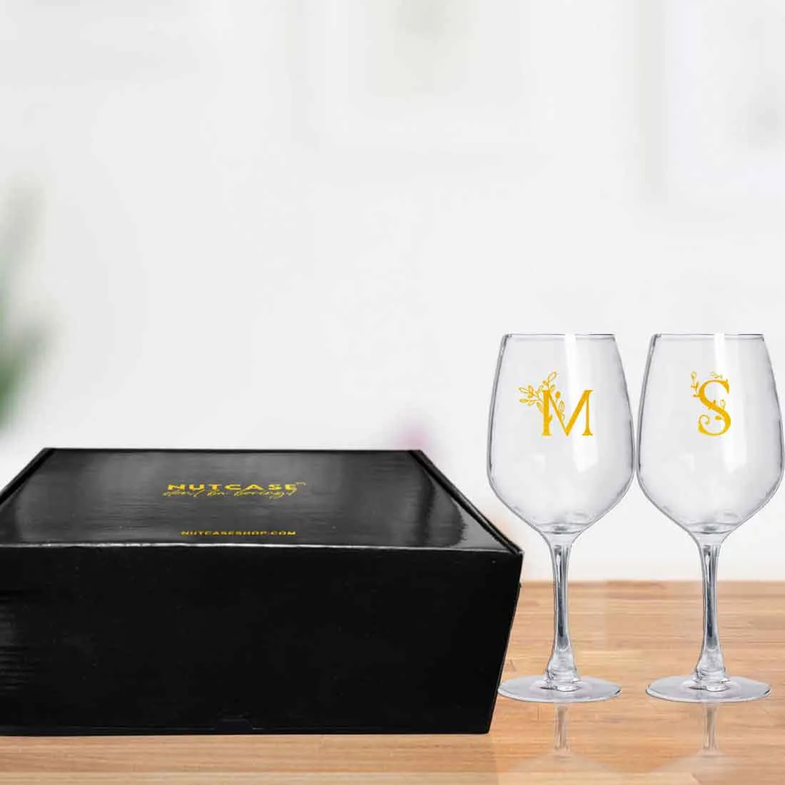 Customized Wine Glasses for Couples Anniversary Gift Ideas for Couples - Monogram