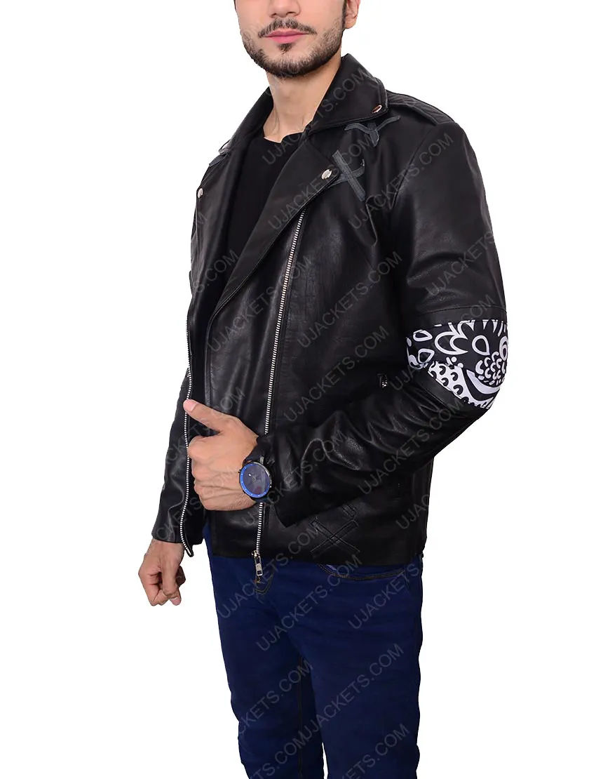 Daft Punk Instant Crush shark black leather jacket - Julian Casablancas