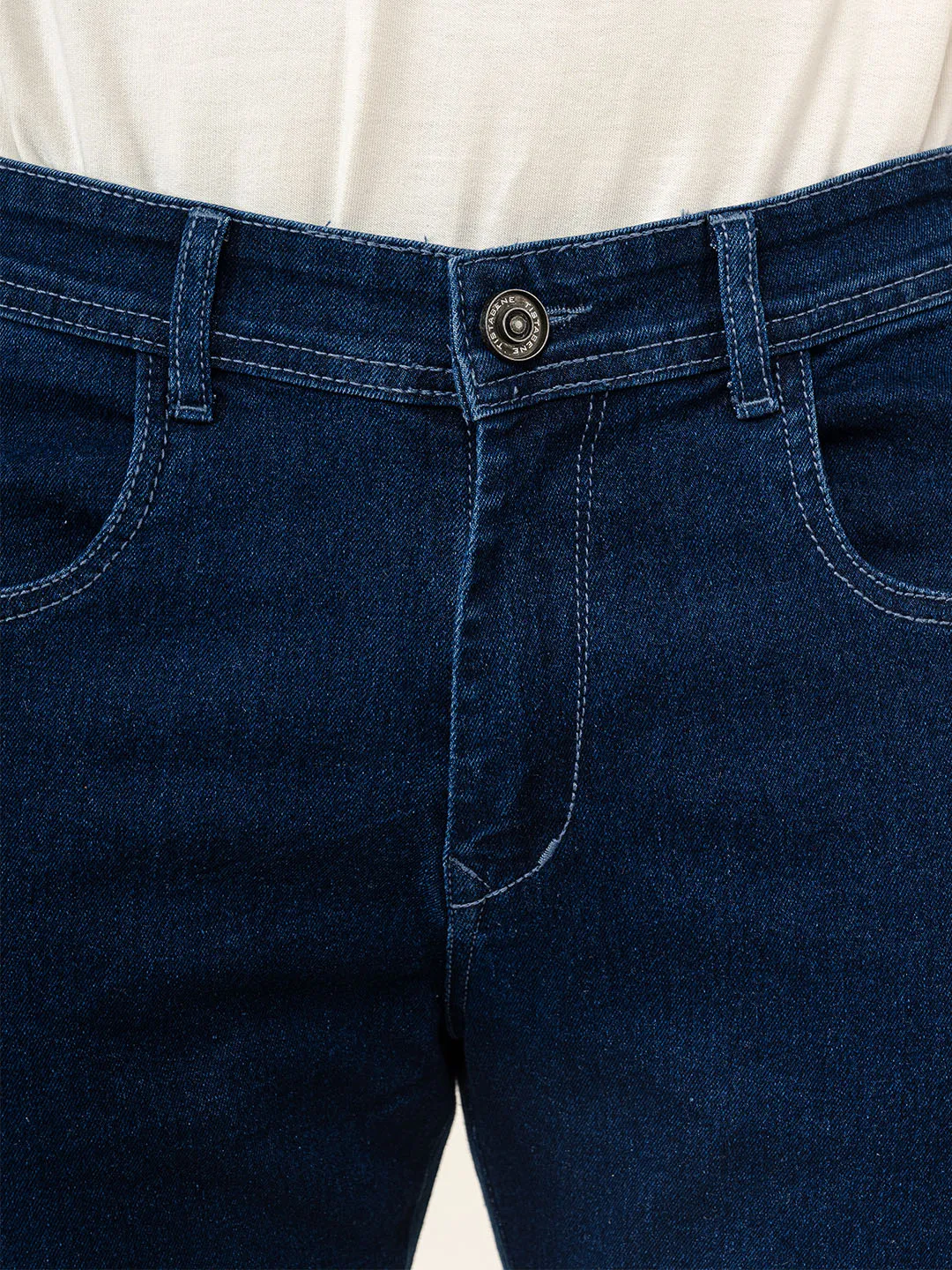 Dark Blue Baggy Fit Cargo Denim Jeans