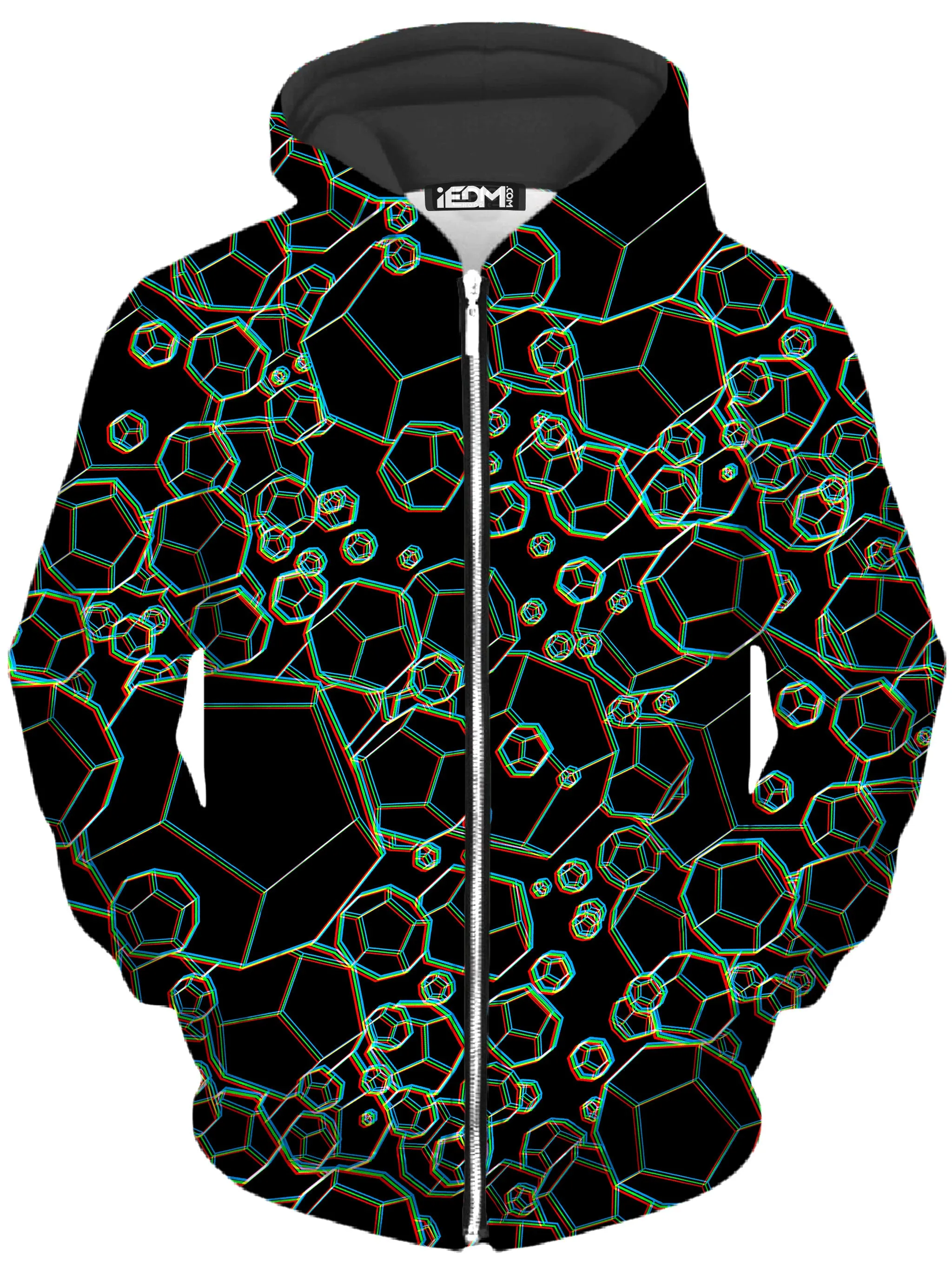 Dodecahedron Madness Glitch Zip-Up Hoodie and Leggings Combo