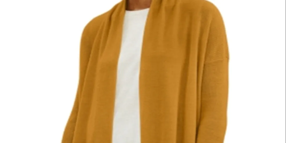 Eileen Fisher Women's Shawl Collar Organic Linen & Organic Cotton Cardigan Yellow Size 3X