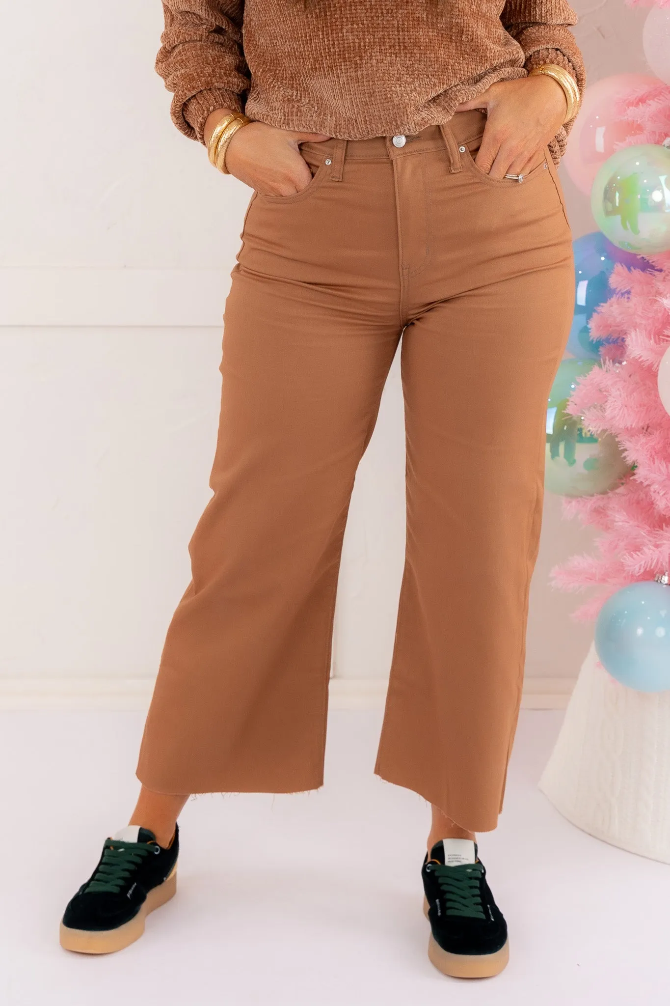 Emory High Rise Flare Cropped Pant - Deep Camel - FINAL SALE