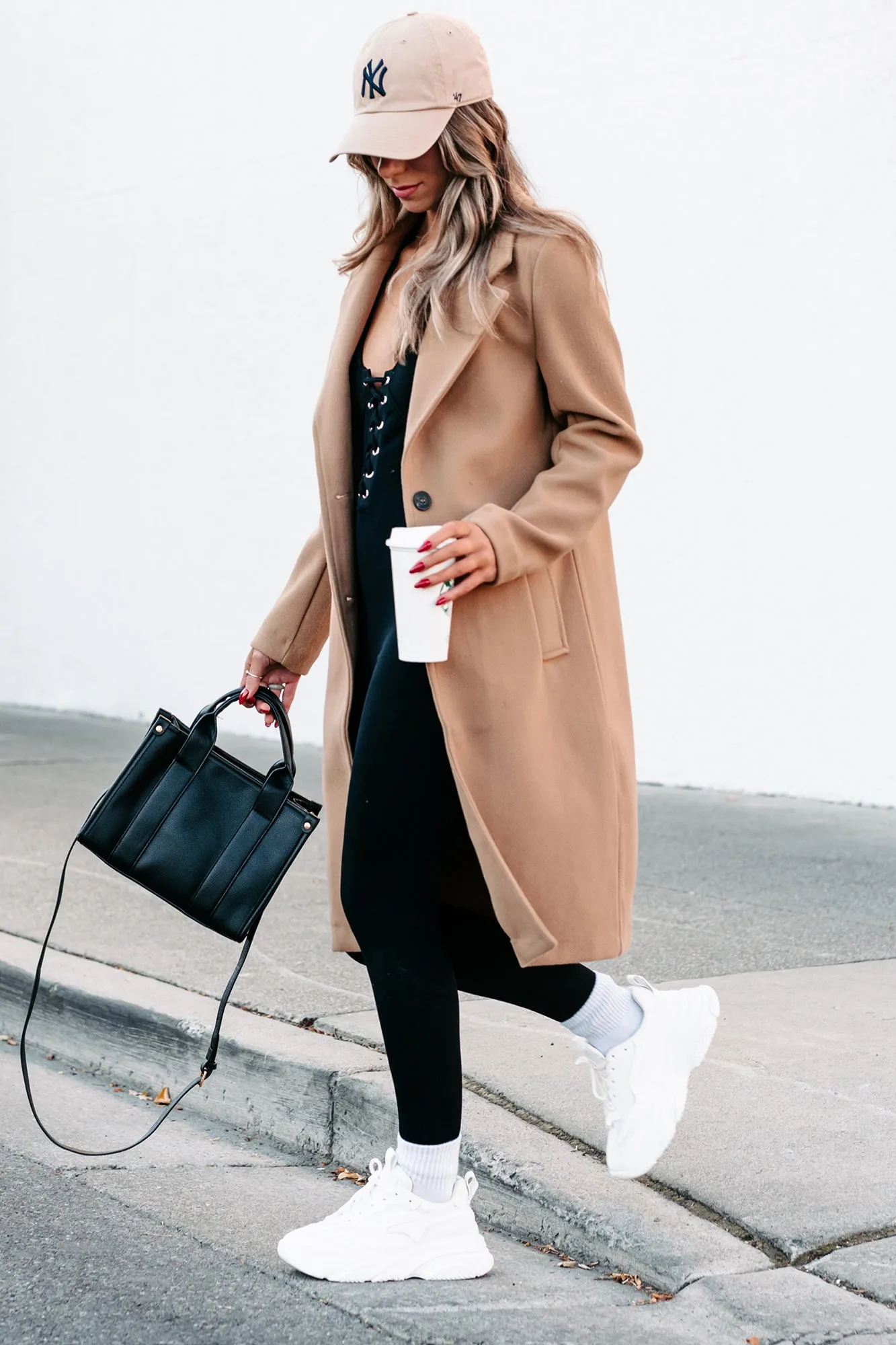 Fashionable For Fall Brushed Fleece Trench Coat (Camel)