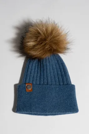 Faux Harley Pom Pom Hat - Denim