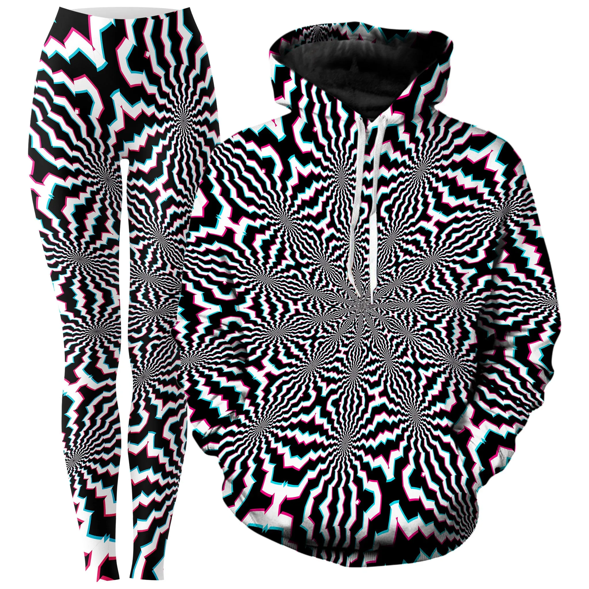 Fractal Ripples Hoodie and Leggings Combo