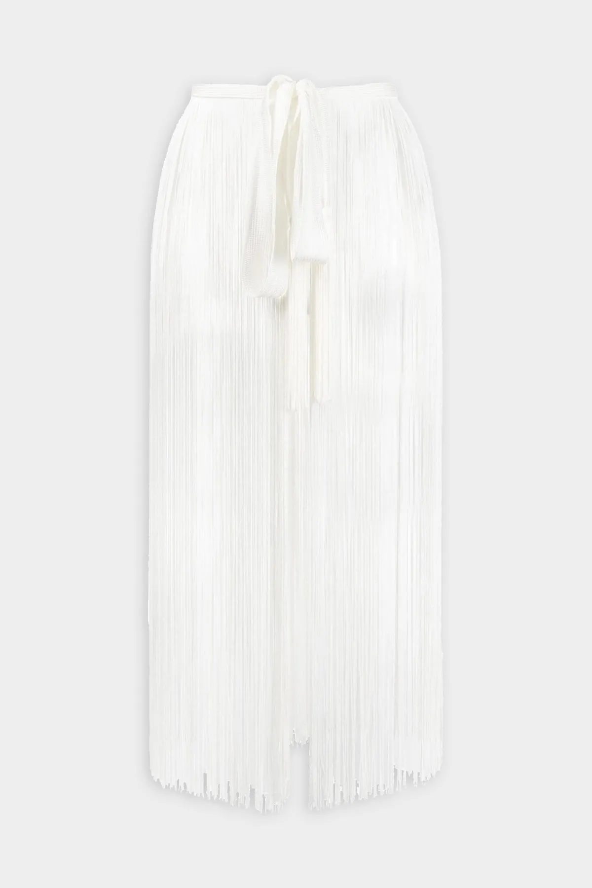 Fringed Pareo Belt in White