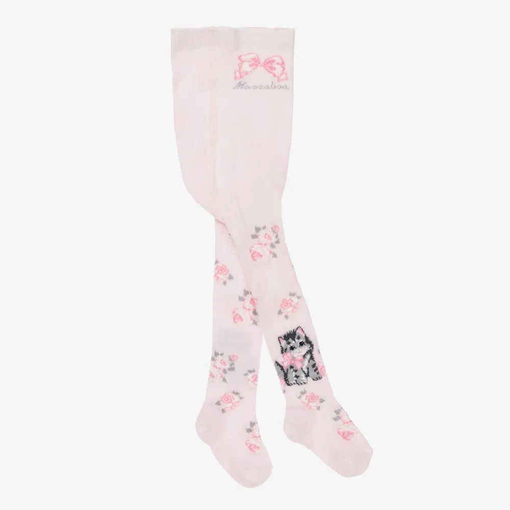 Girls Pink Cotton Tights