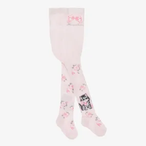 Girls Pink Cotton Tights