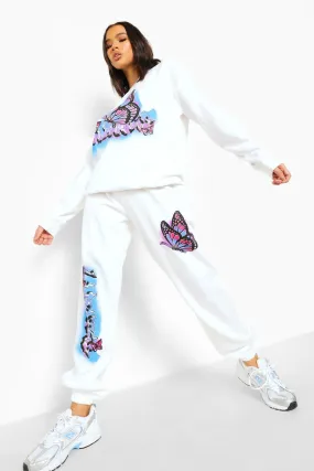 Graffiti Butterfly Sweater Tracksuit