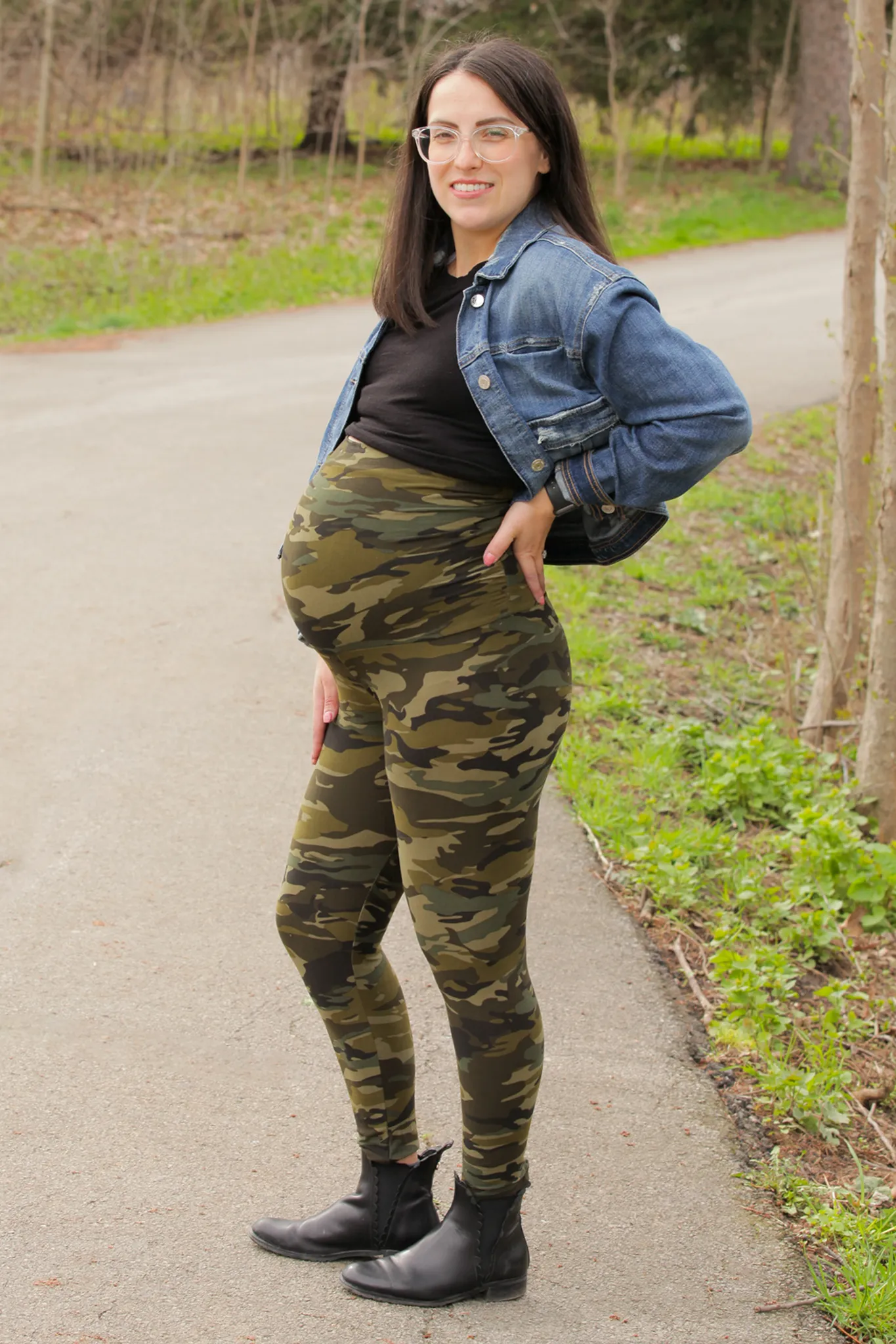 Green Camo Maternity Leggings