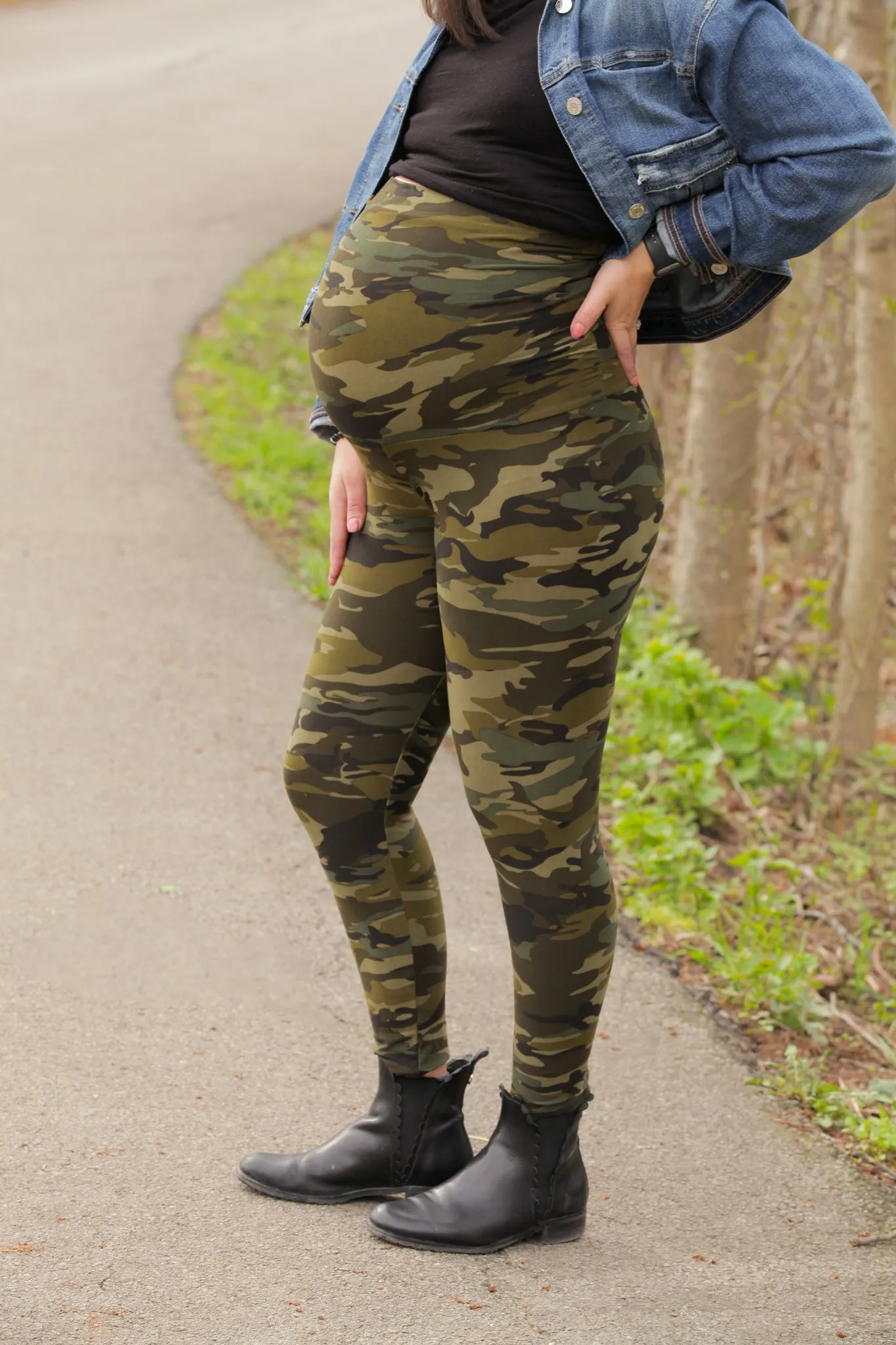 Green Camo Maternity Leggings