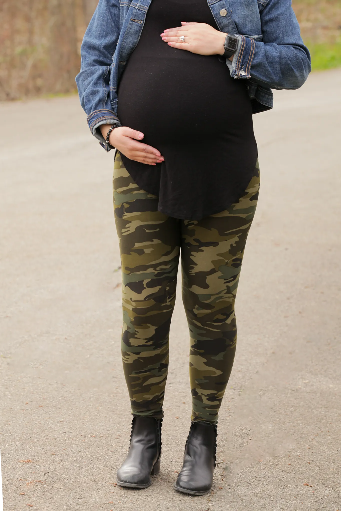 Green Camo Maternity Leggings