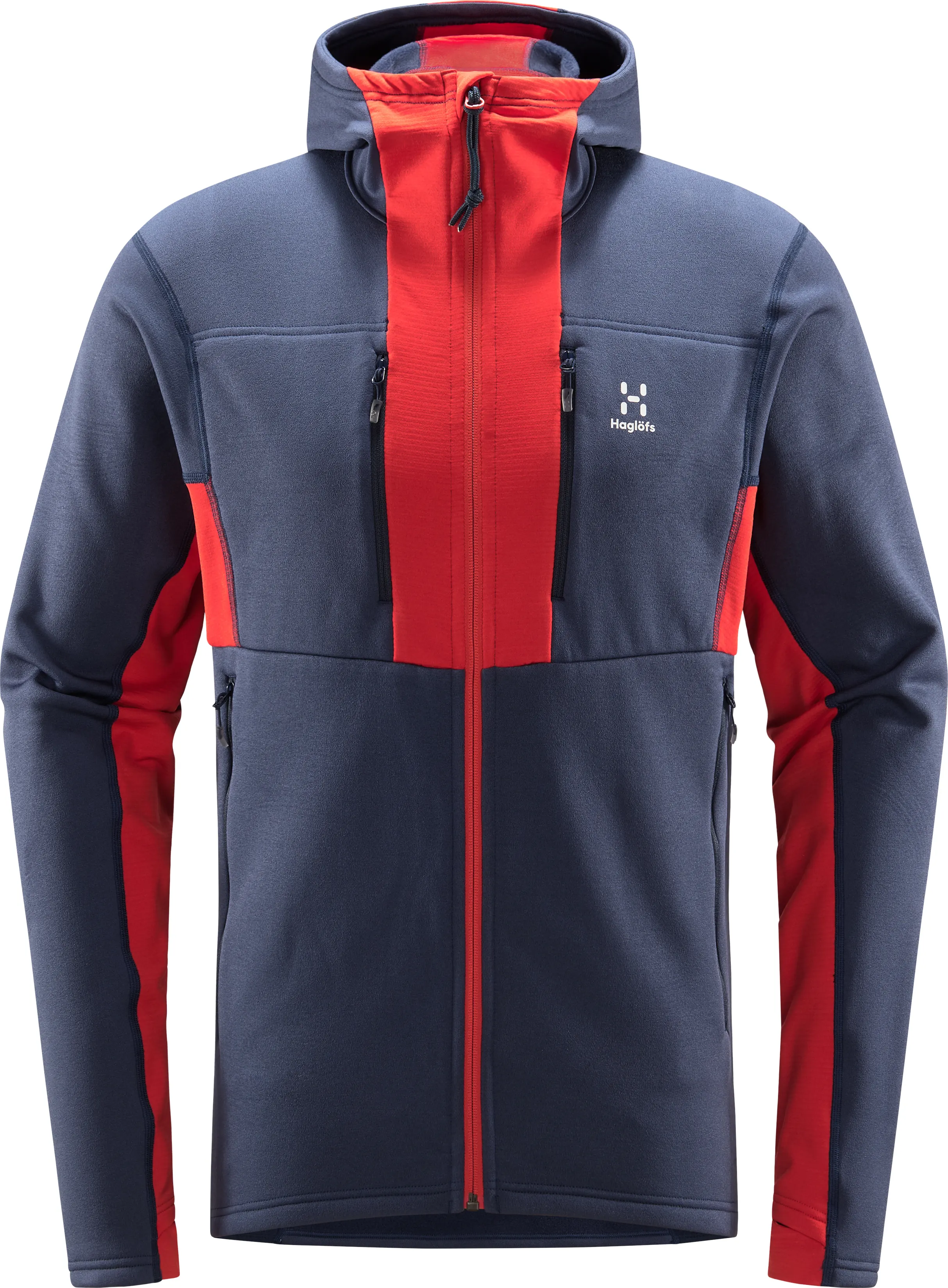 Haglöfs Roc Nordic Mid Hood Men Tarn Blue/Zenith Red | Buy Haglöfs Roc Nordic Mid Hood Men Tarn Blue/Zenith Red here | Outnorth